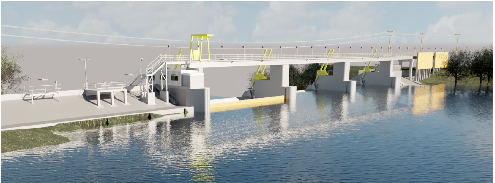 New Lake Dunlap Dam Design - Hydraulic Crest Gates