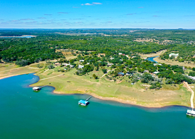 arial image of riverfront