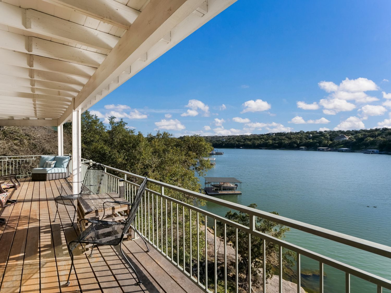 house patio overlooking river